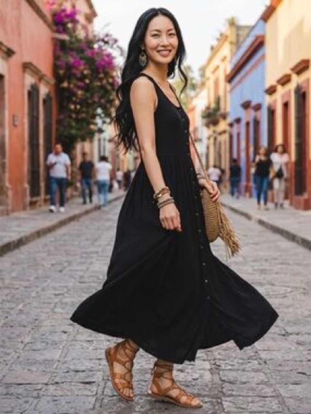 Frye Black Button-Front Sleeveless Maxi Dress Plus Size XXL 2X